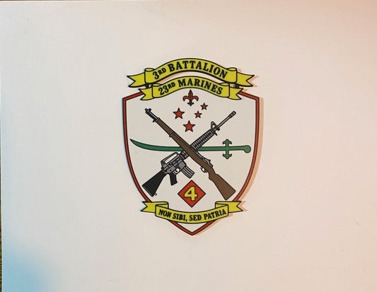 3d Battalion, 23rd Marines 3D printed emblem real product photo