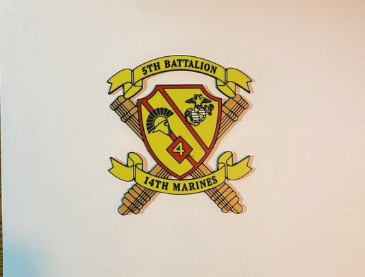 5th Battalion, 14th Marines 3D printed emblem real product photo