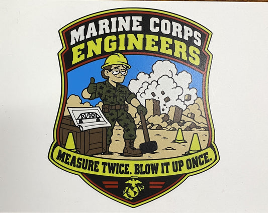 Marine Corps Engineers funny Marine Corps 3D-printed emblem