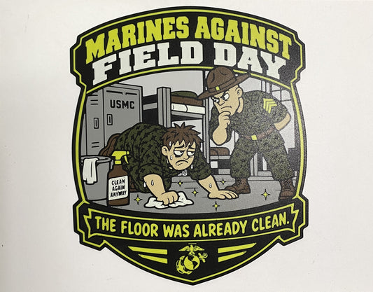 Marines Against Field Day – full-color funny Marine Corps 3D-printed emblem