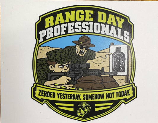 Range Day Professionals – full-color funny Marine Corps 3D-printed emblem