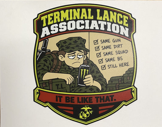 Terminal Lance Association – full-color funny Marine Corps 3D-printed emblem