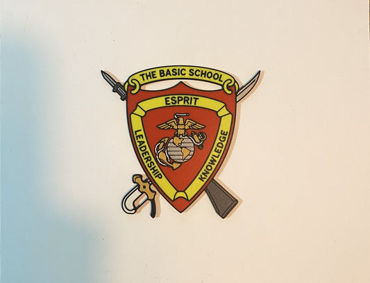The Basic School 3D printed emblem