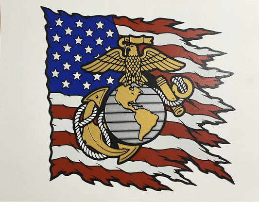 Distressed Flag Marine Corps emblem