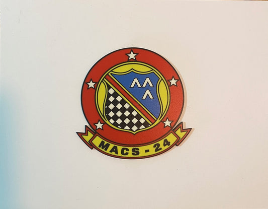 Photograph of the MACS-24 3D-printed emblem by Heritage Forge Designs