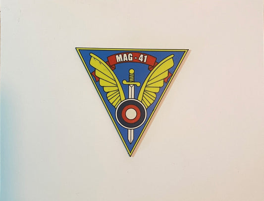 Photograph of the MAG-41 3D-printed emblem by Heritage Forge Designs