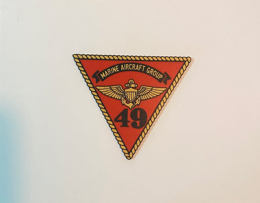 Photograph of the MAG-49 3D-printed emblem by Heritage Forge Designs