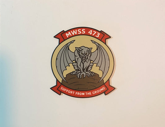Photograph of the MWSS-473 Support from the Ground 3D-printed emblem by Heritage Forge Designs