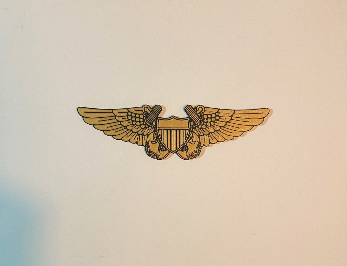 Naval Flight Officer (NFO) Wings 3D printed display