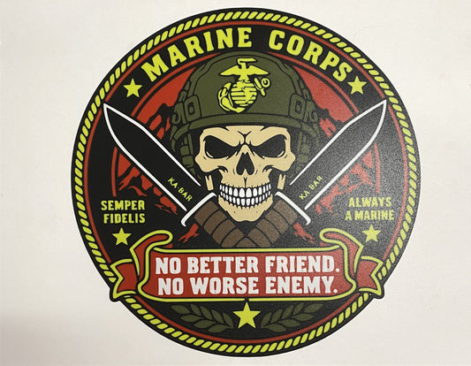 No Better Friend No Worse Enemy Marine Corps emblem