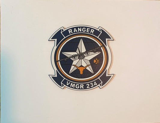 Photograph of the VMGR-234 Ranger 3D-printed emblem by Heritage Forge Designs